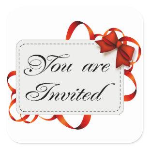 Invitation card >> You Are Invited Square Sticker