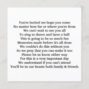 Invitation poem