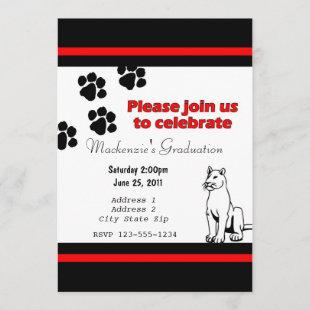 Invitation with Pather/Cougar/Puma Black and Red