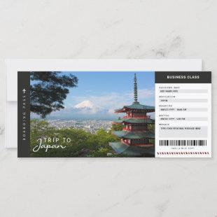 Japan Trip Boarding Pass Travel Vacation Ticket