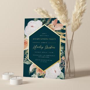 Jasper | Desert Floral Graduation Party Foil Invitation