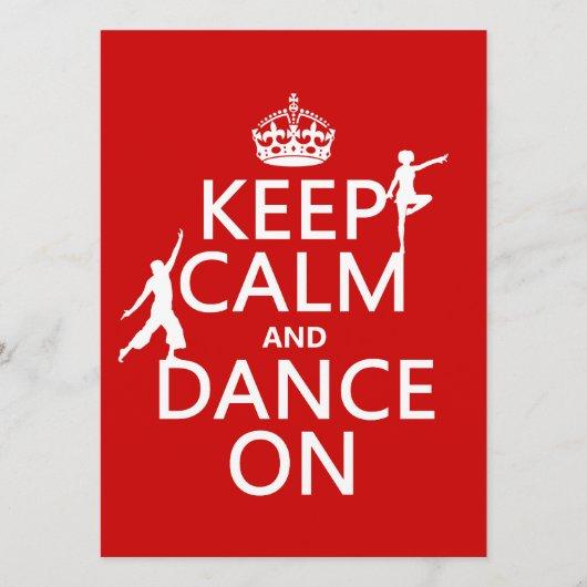 Keep Calm and Dance On (in all colors) Invitation