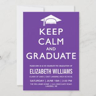 Keep Calm and Graduate Invitation - Purple
