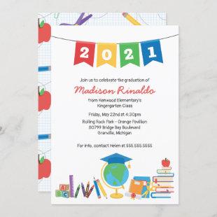 Kids Elementary Graduation Celebration  Invitation