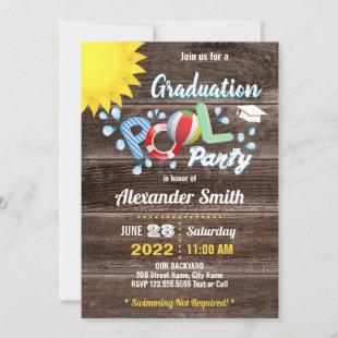 Kids Graduation Pool Party Invitation