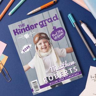 Kinder Grad Fun Kindergarten Photo Magazine Cover  Announcement