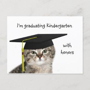 Kindergarten graduation announcement postcard