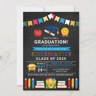 Kindergarten Graduation Chalkboard Invitation