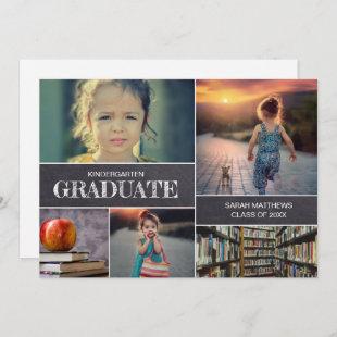 Kindergarten Graduation Photo Collage Announcement