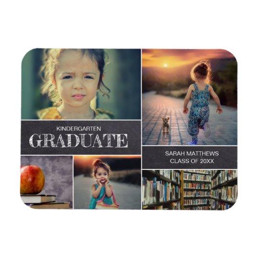 Kindergarten Graduation Photo Collage Announcement Magnet
