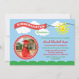 Kindergarten Graduation Photo Invitation