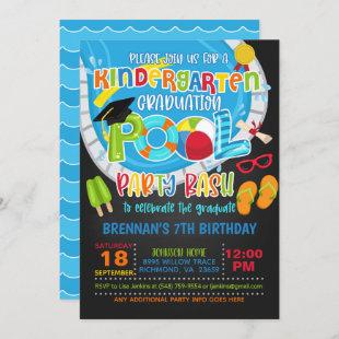 Kindergarten Graduation Pool Party - Boy B  Invitation
