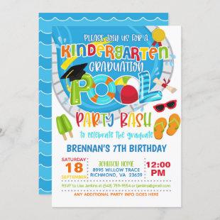Kindergarten Graduation Pool Party - Boy W Invitation