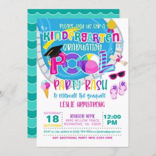 Kindergarten Graduation Pool Party - Girl W Invitation