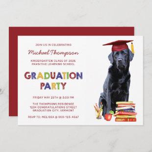 Kindergarten Preschool Cute Puppy Dog Graduation Invitation