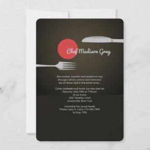 Knife and Fork Culinary School Graduation Invites