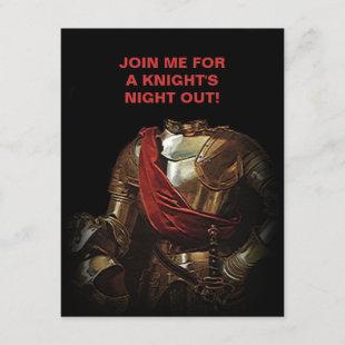 KNIGHT'S NIGHT OUT OUTING INVITATION-CUSTOMIZE INVITATION