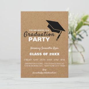 Kraft Effect, Grad Cap, Graduation Party Invite