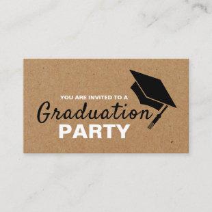 Kraft Paper Effect, Graduation Party Invitation