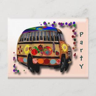 Ladybug Bus Invitation Postcard