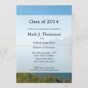 Landscape lake photography graduation party invitation