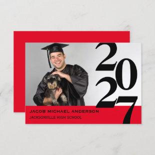 Large Numbers Red - 3x5 Graduation Announcement