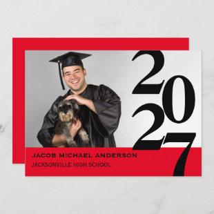 Large Numbers Red - Graduation Announcement