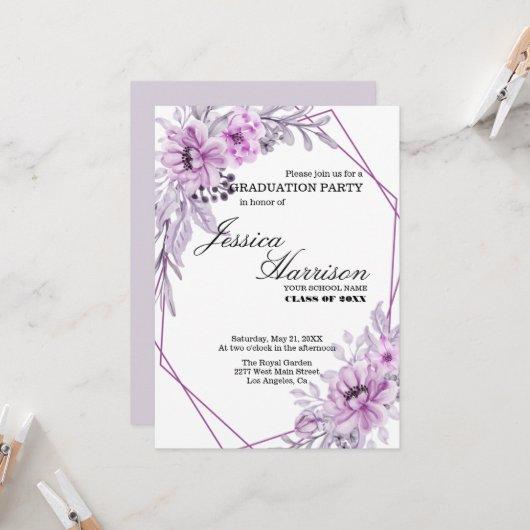 Lavender Flowers Graduate Invitation