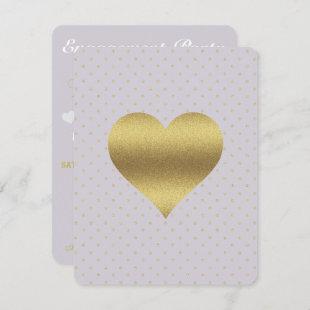 Lavender Gold Heart Polka Dot Bridal Shower Party Invitation