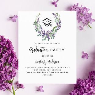 Lavender violet florals budget Graduation Party