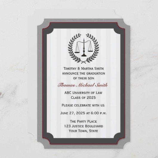 Law School Graduation Invitation