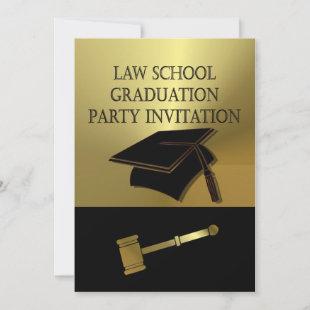 Law School Graduation Party Invitation scales book