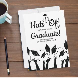 Law School Hats Off Grad Photo Graduation Party Invitation