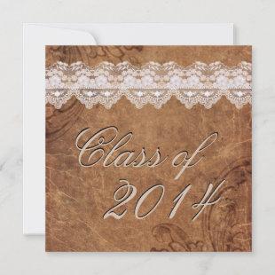 Leather and Lace Graduation Invite