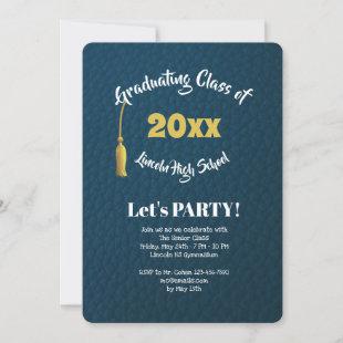 Leather Grain Graduation Party Invitation