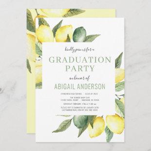 Lemon Modern Citrus Graduation Party 2023 Invitation
