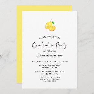Lemon Theme Graduation Party Boho Modern Chic  Invitation