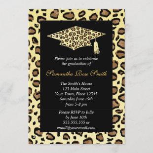 Leopard Print Graduation Party Invitation