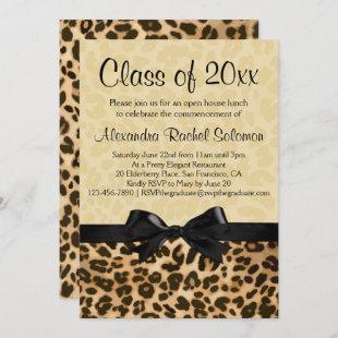 Leopard Print with Bow Graduation/Party Invitation