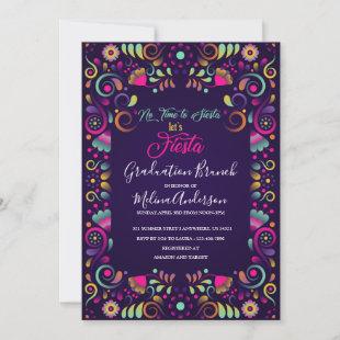 Let`s Fiesta watercolor Graduation Brunch Invitation