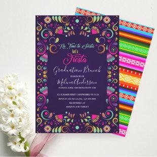 Let`s Fiesta watercolor Graduation Brunch Invitation