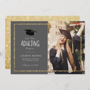 Let the Adulting Begin Graduation Announcement