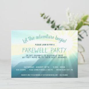 Let the Adventure Begin Sunset Farewell Party Invi Invitation