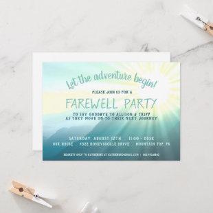 Let the Adventure Begin Sunset Farewell Party Invitation