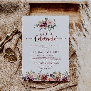 Let's Celebrate Rustic Summer Floral Party  Invitation