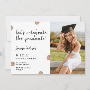 Lets Celebrate the Graduate 2023 Glitter Confetti Invitation