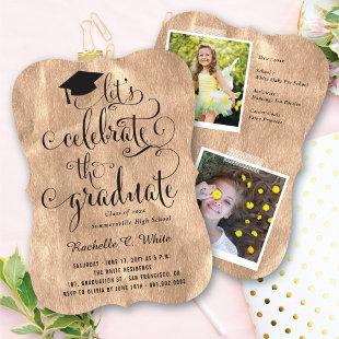Let's Celebrate The Graduate Copper Grad Party Invitation