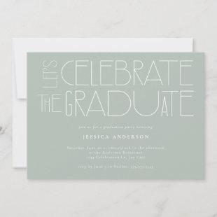 Let's celebrate the Graduate Mint Green Graduation Invitation