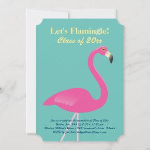 Let's Flamingle Class of 2016 Grad - Turquoise Invitation