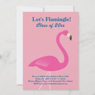 Let's Flamingle Class of 2019 Invitation in Pink